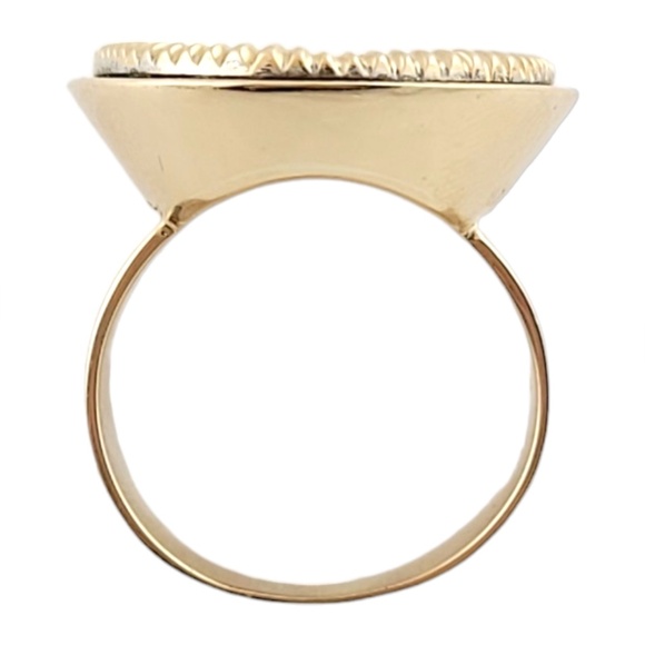 14K Yellow Gold Oval Onyx Ring Size 7.75 #16162 - Picture 4 of 7